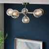 Allegra 6 Light Semi Flush Silver Ceiling Light