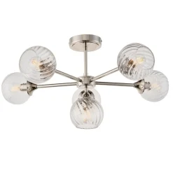 Allegra 6 Light Semi Flush Silver Ceiling Light