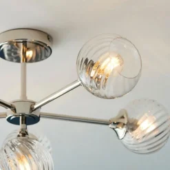 Allegra 6 Light Semi Flush Silver Ceiling Light