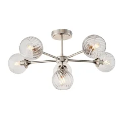 Allegra 6 Light Semi Flush Silver Ceiling Light