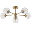 Allegra 6 Light Semi Flush Antique Brass Ceiling Light