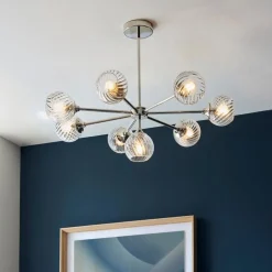 Allegra 8 Light Silver Pendant Ceiling Light