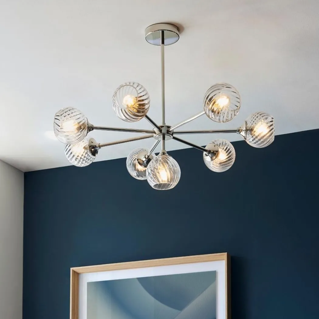 Allegra 8 Light Silver Pendant Ceiling Light