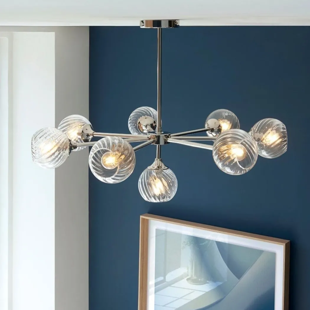 Allegra 8 Light Silver Pendant Ceiling Light
