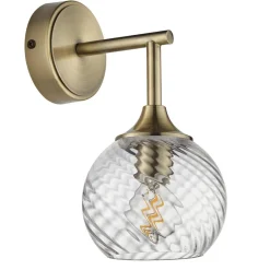 Allegra Antique Brass Wall Light with Twisted Glass Shade