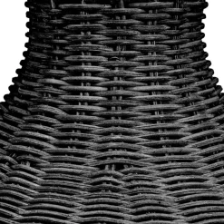 Allona Black Rattan Round Table Lamp