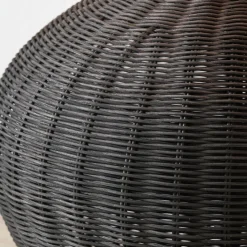 Allona Black Rattan Round Table Lamp
