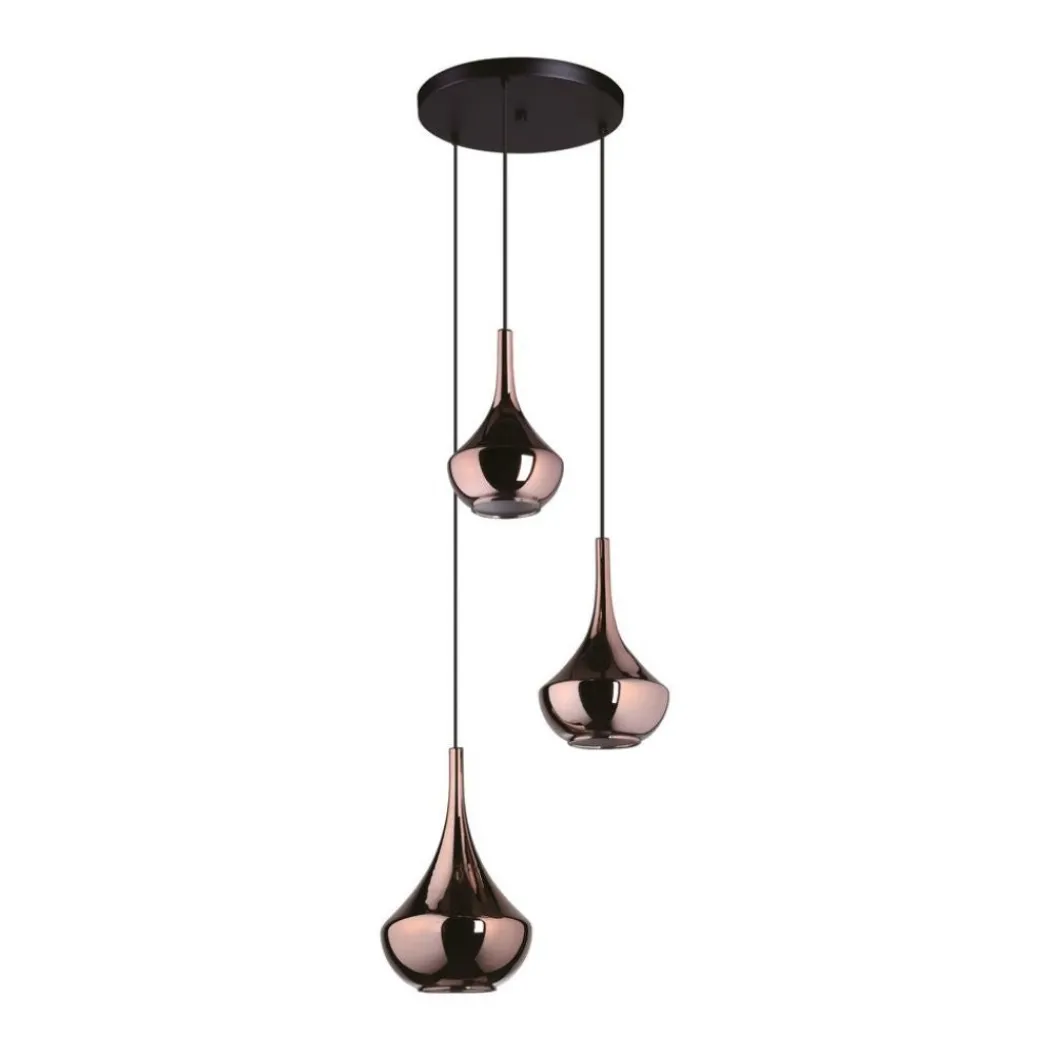 Almoster 3 Light Copper Multidrop Ceiling Pendant