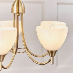 Alton 5 Light Antique Brass Pendant Ceiling Light
