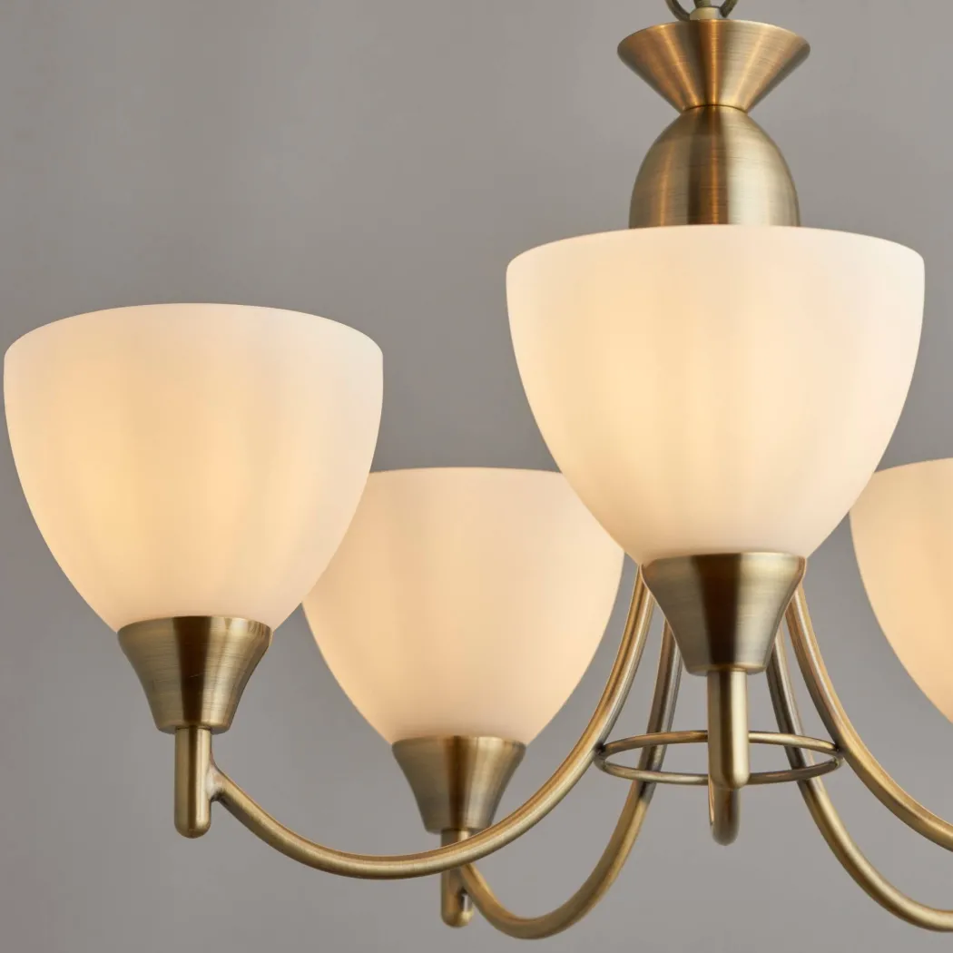 Alton 5 Light Antique Brass Pendant Ceiling Light