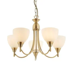 Alton 5 Light Antique Brass Pendant Ceiling Light