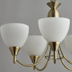 Alton 5 Light Antique Brass Pendant Ceiling Light