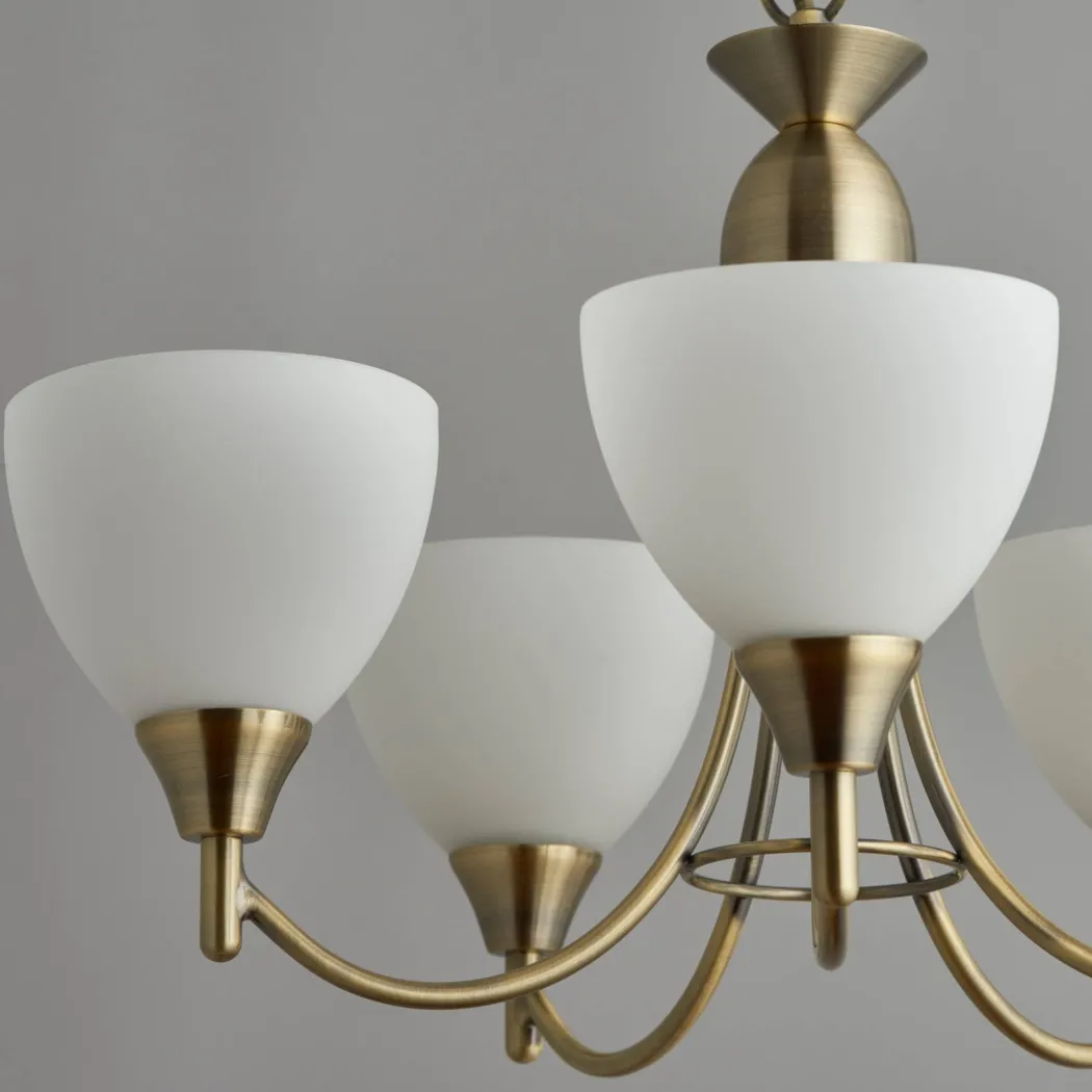 Alton 5 Light Antique Brass Pendant Ceiling Light