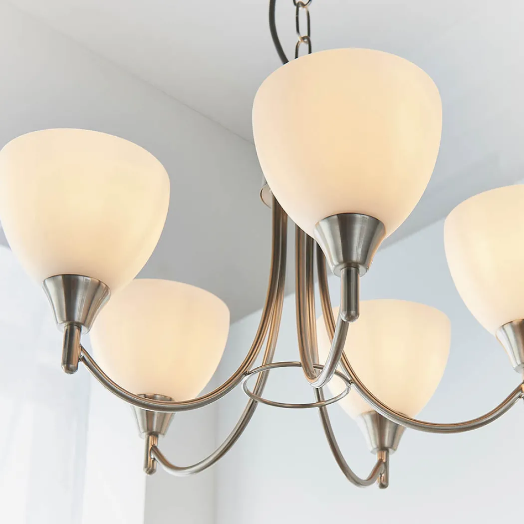 Alton 5 Light Pendant Ceiling Light Satin Chrome