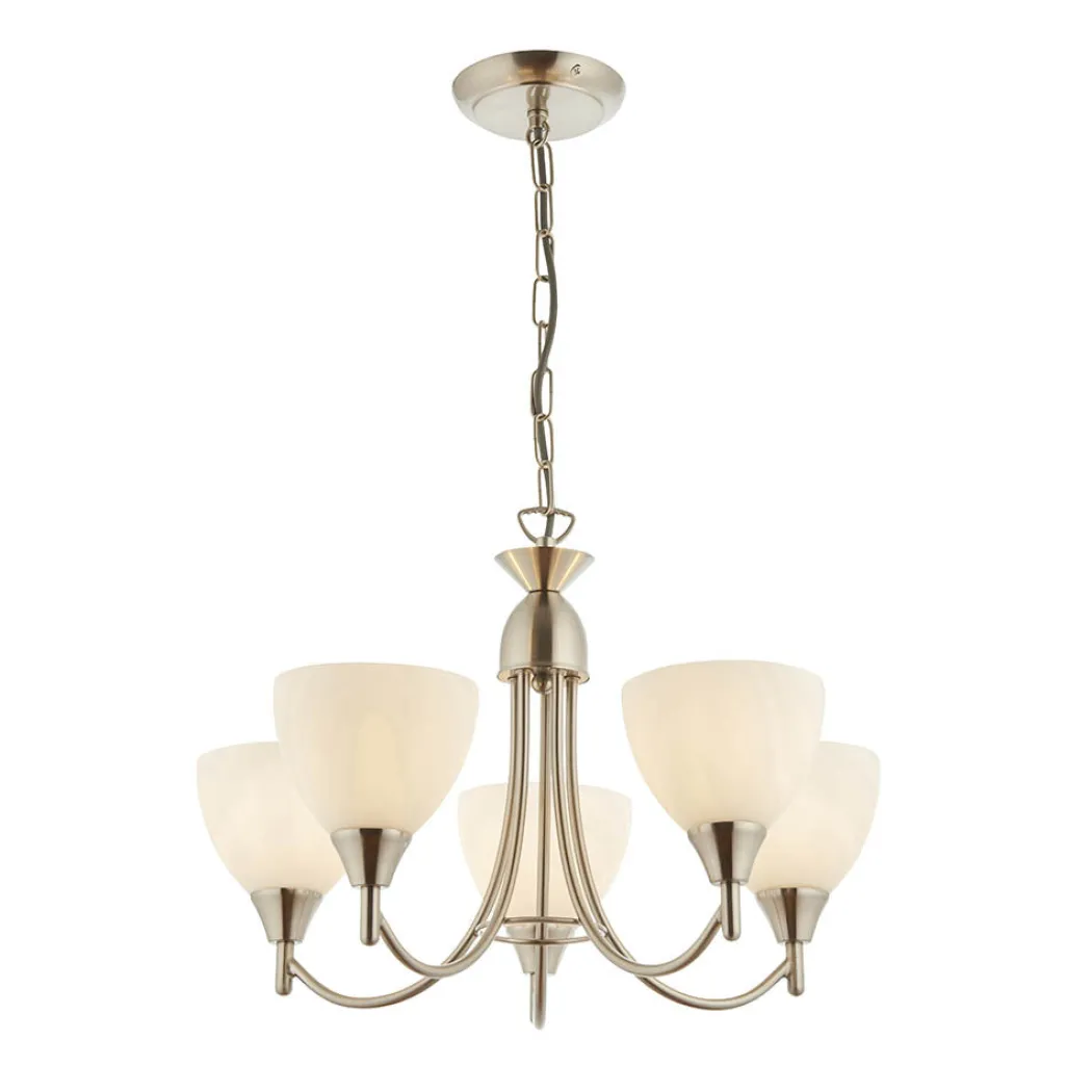 Alton 5 Light Pendant Ceiling Light Satin Chrome