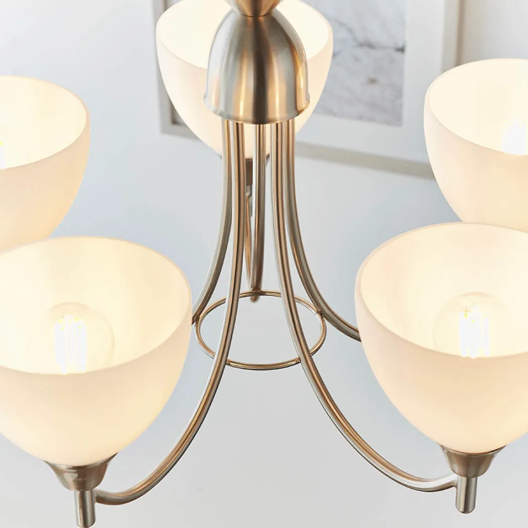 Alton 5 Light Pendant Ceiling Light Satin Chrome