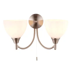 Alton 2 Light Satin Chrome Wall Light