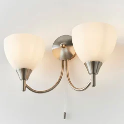 Alton 2 Light Satin Chrome Wall Light