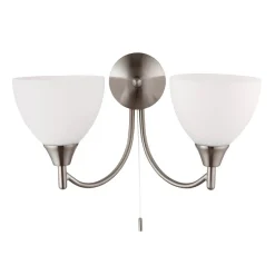 Alton 2 Light Satin Chrome Wall Light