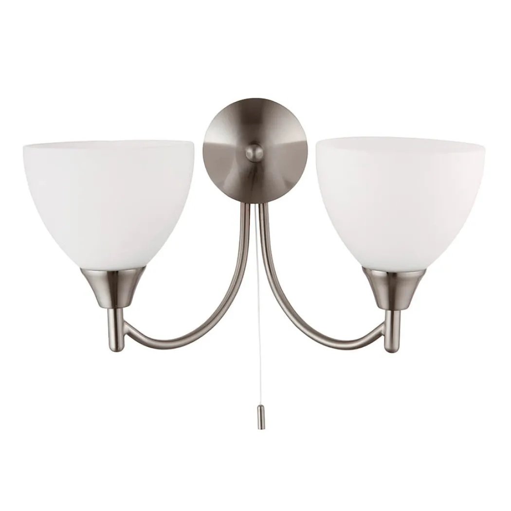 Alton 2 Light Satin Chrome Wall Light