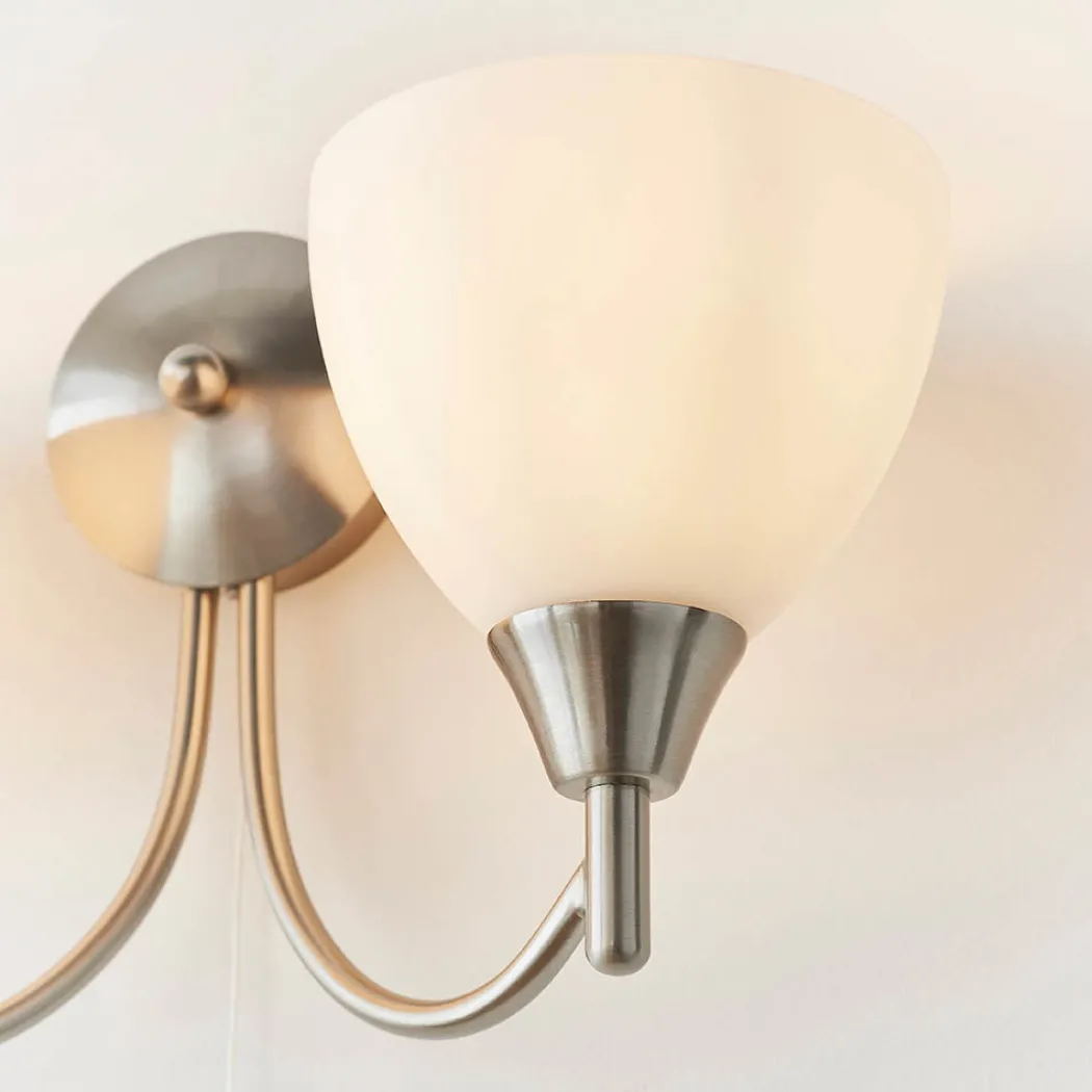 Alton 2 Light Satin Chrome Wall Light