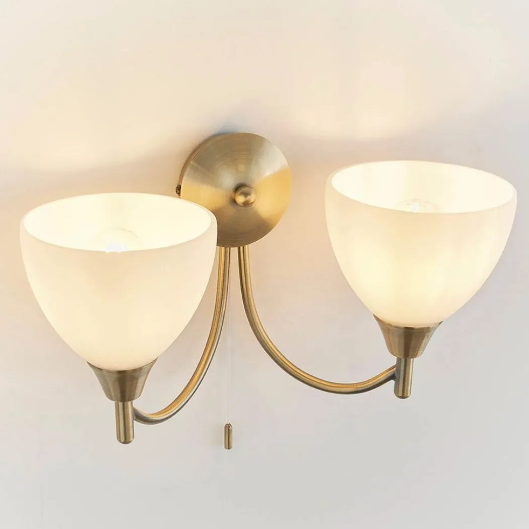 Alton 2-light Antique Brass Wall Light