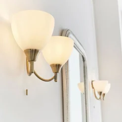 Alton 2-light Antique Brass Wall Light