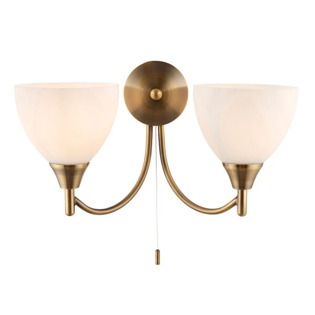 Alton 2-light Antique Brass Wall Light