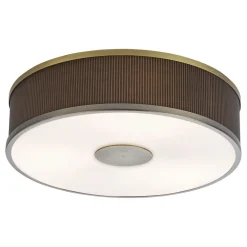 Alvaro 3 Light Antique Bronze & Brown Flush Ceiling Light