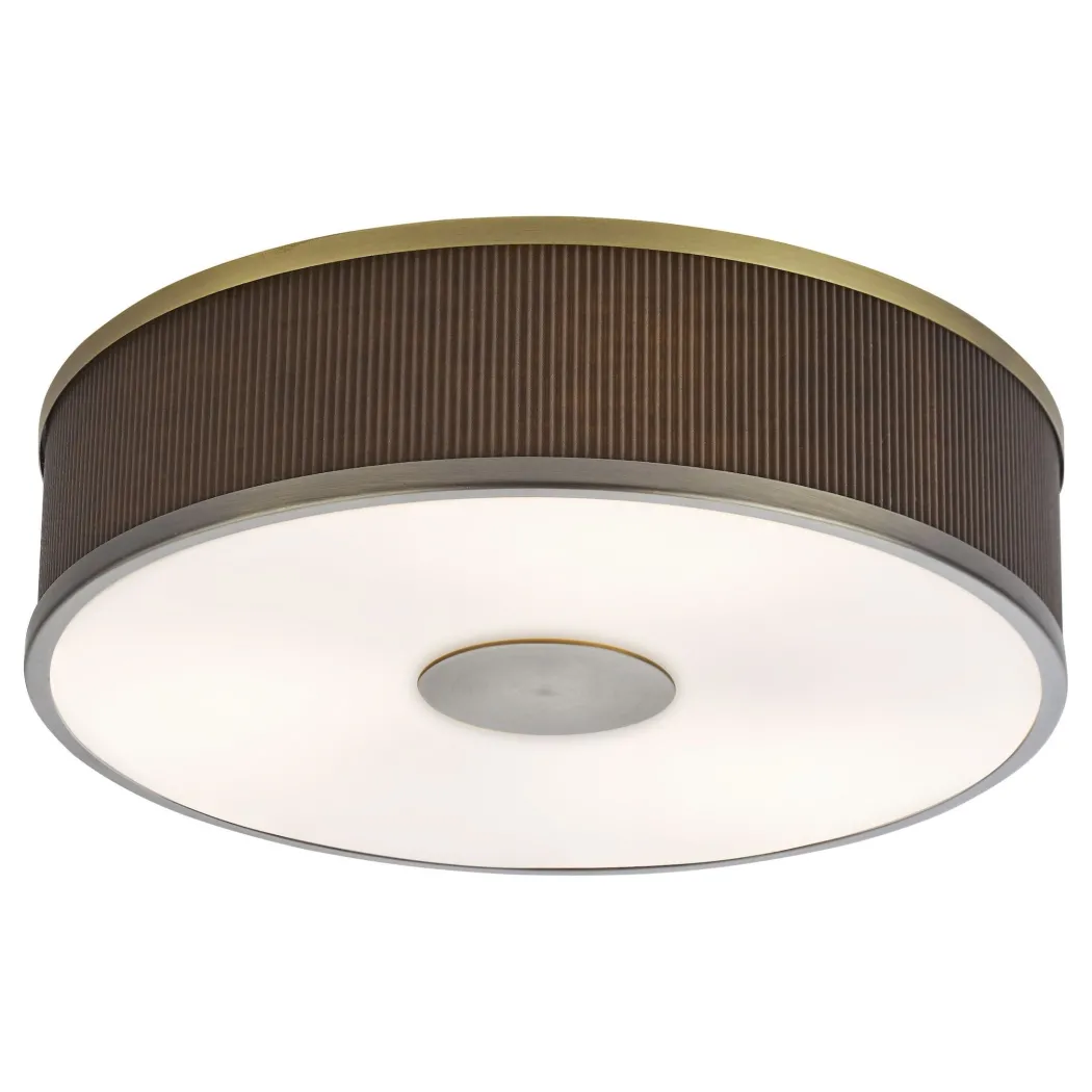 Alvaro 3 Light Antique Bronze & Brown Flush Ceiling Light