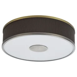 Alvaro 3 Light Antique Bronze & Brown Flush Ceiling Light