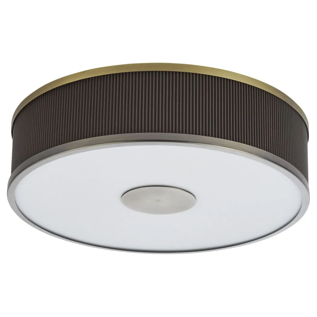 Alvaro 3 Light Antique Bronze & Brown Flush Ceiling Light