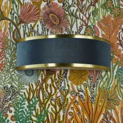 Alvaro Brushed Brass & Blue Wall Light