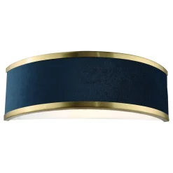 Alvaro Brushed Brass & Blue Wall Light