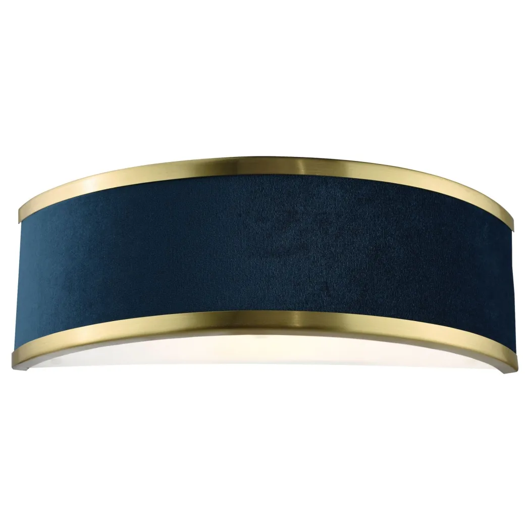 Alvaro Brushed Brass & Blue Wall Light