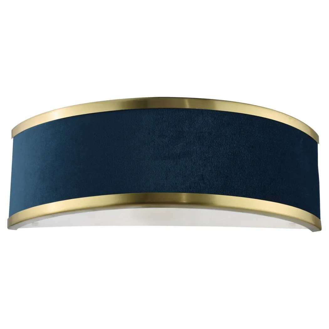 Alvaro Brushed Brass & Blue Wall Light