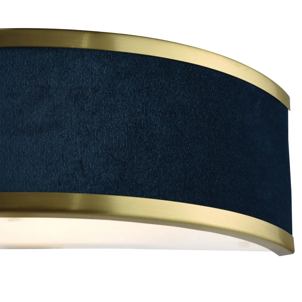 Alvaro Brushed Brass & Blue Wall Light