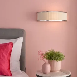 Alvaro Polished Chrome & Ivory Wall Light