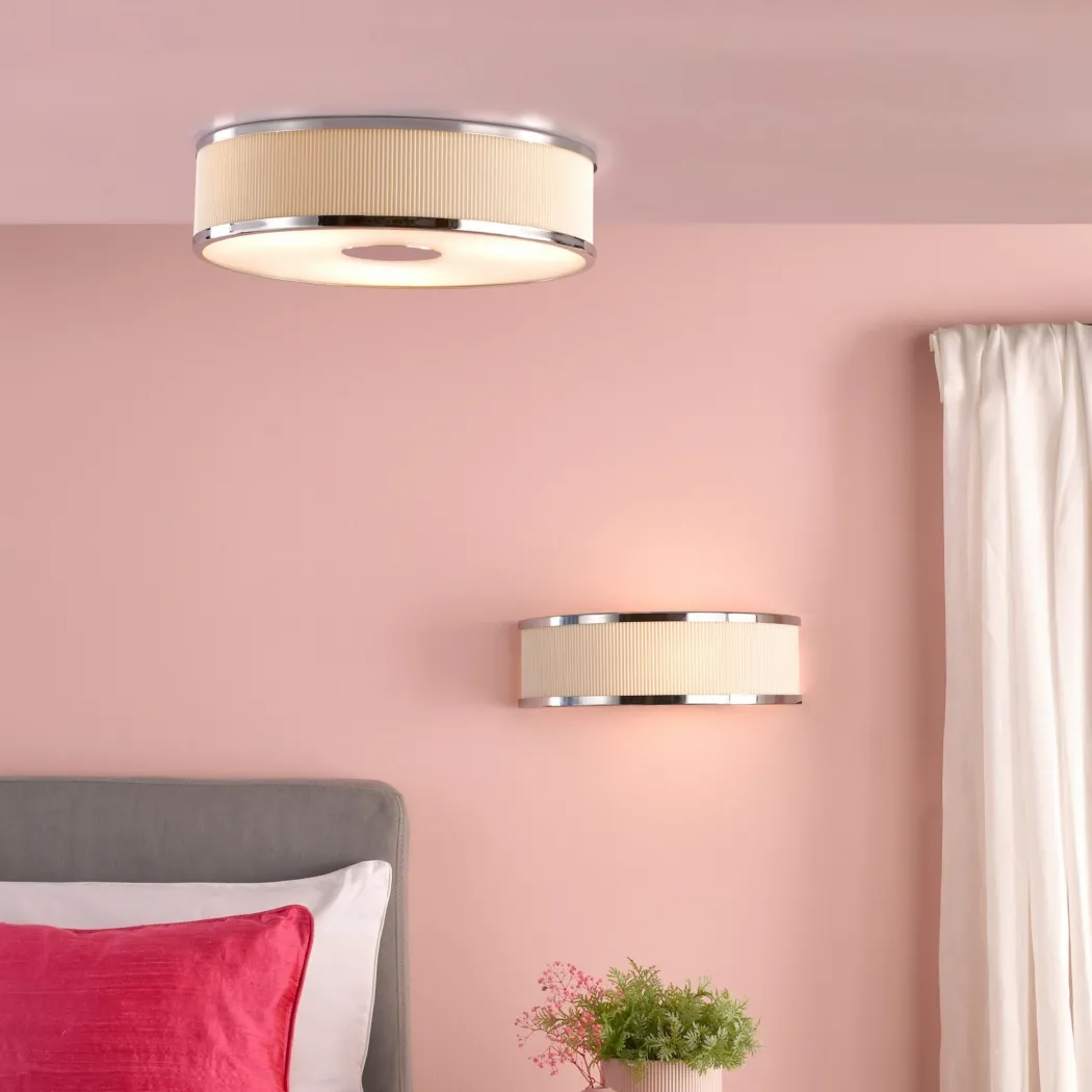 Alvaro Polished Chrome & Ivory Wall Light