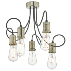 Alzbet Black and Antique Brass 5 Light Ceiling Light