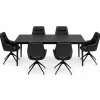 Amalfi Black Table 1800mm 6 Ace Black Chairs