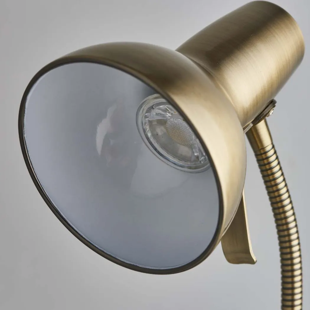 Amalfi 47cm USB Antique Brass Desk Table Lamp