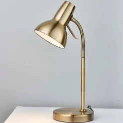Amalfi 47cm USB Antique Brass Desk Table Lamp