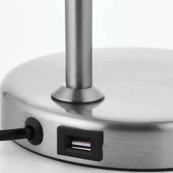 Amalfi 47cm USB Desk Lamp Satin Nickel