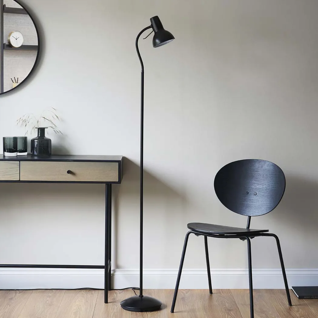 Amalfi Matt Black Task Floor Lamp