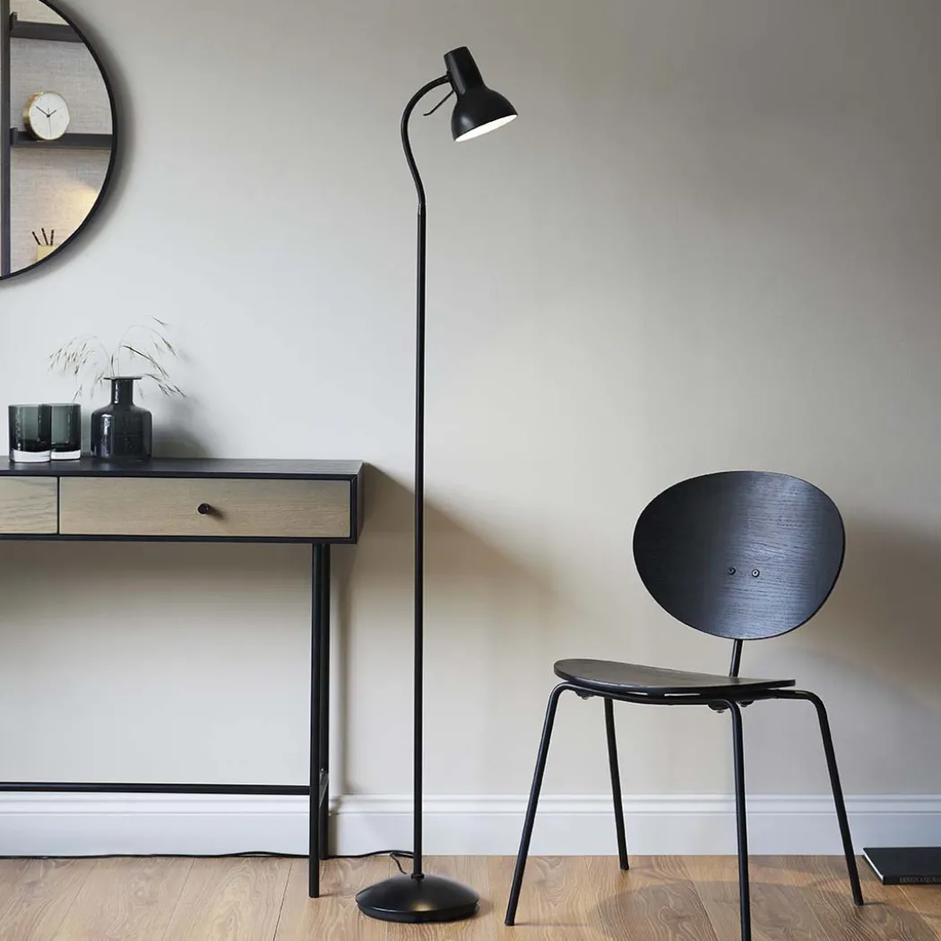 Amalfi Matt Black Task Floor Lamp