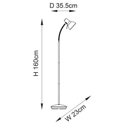 Amalfi Matt Black Task Floor Lamp