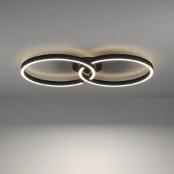Amandolo Colour Changing LED Black Flush Ceiling Light