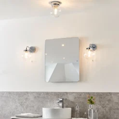 Amelie IP44 Flush Polished Chrome Ceiling Light