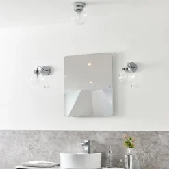 Amelie IP44 Flush Polished Chrome Ceiling Light